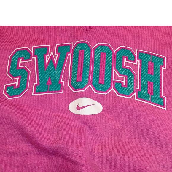 Nike Girls Pink Swoosh Pullover Sweatshirt w/Raised Logo -  Size 6X - Picture 4 of 6